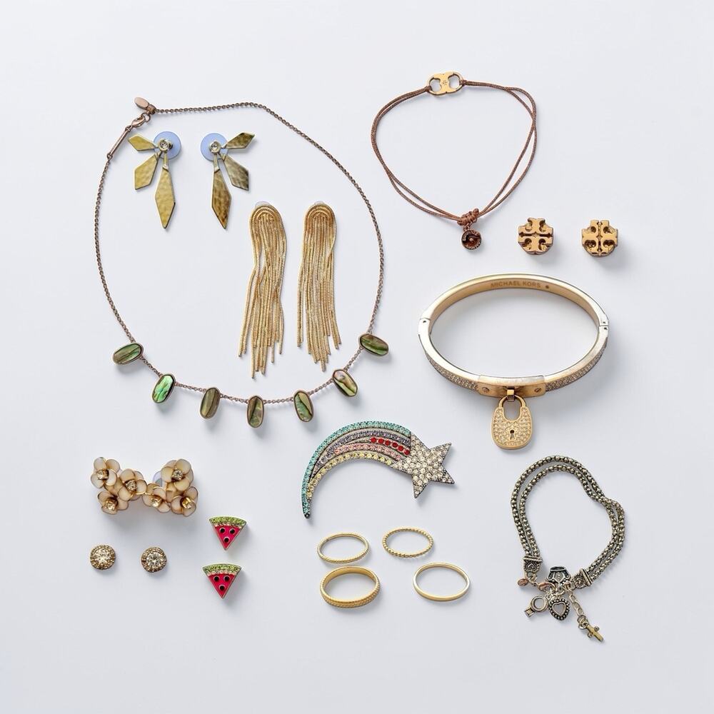 15-Piece Jewelry Lot Set, BaubleBar, Tory Burch, Kate Spade, Kendra Scott, Kors